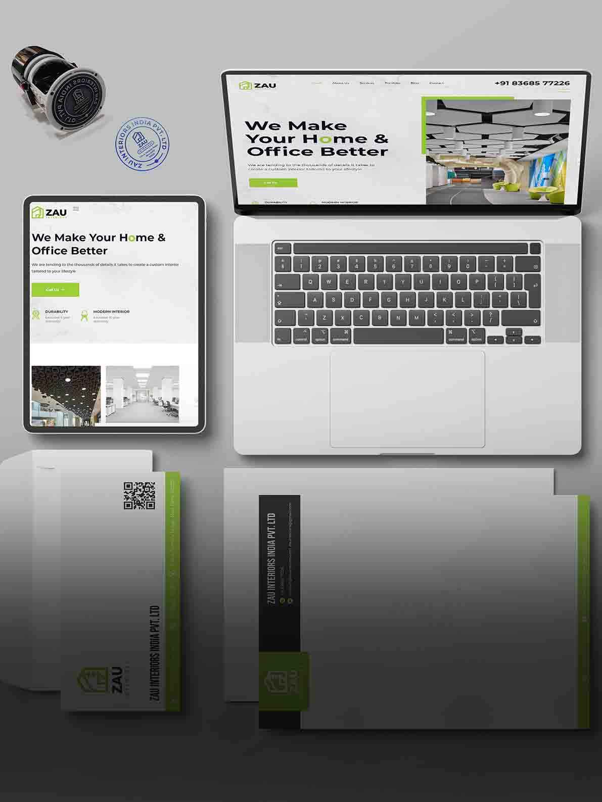 Zau Interiors Whole Branding by ItsDigimark