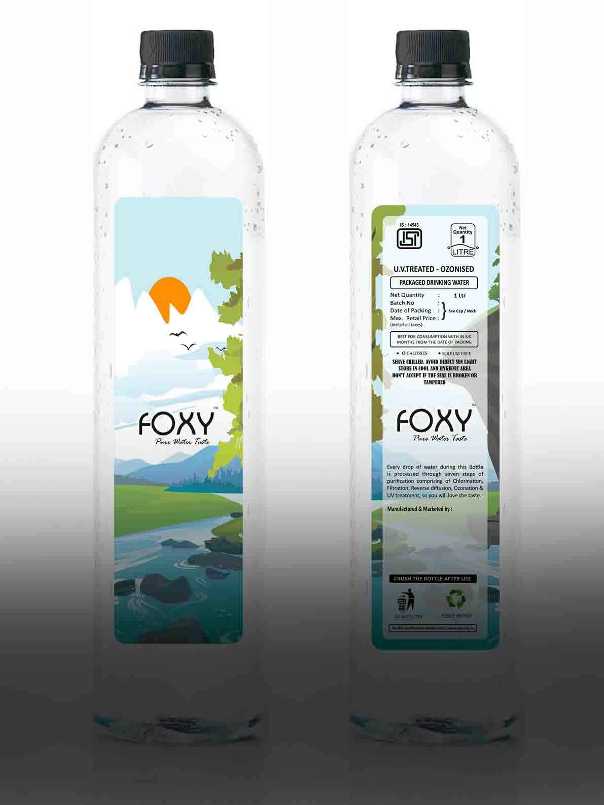 Foxy Mineral Water Bottle Label design by ItsDigimark